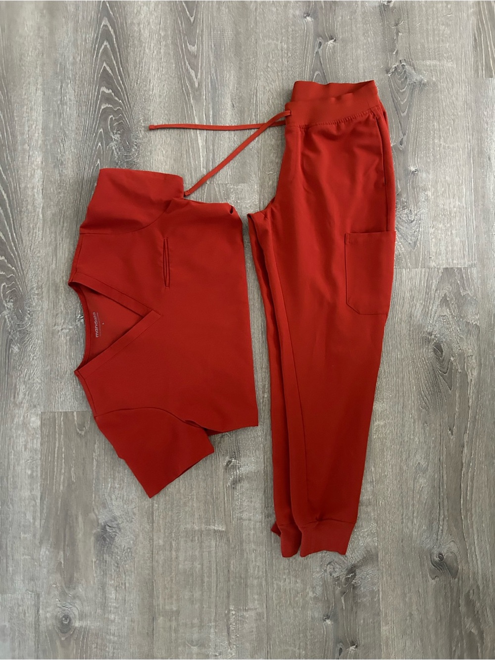 Women's 🧱 Brick Red Mandala Scrubs Jogger Pants